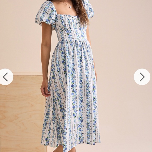 NEW Altar’d State Blue Floral Cotton Maxi Dress Size Large Available NWT - Picture 3 of 10